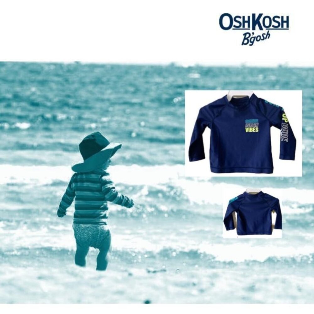 Beach Vibes Rashguard —Baby Boy 6M • SPF 50+ Sun Protection • Long Sleeves